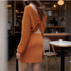 Ladies chunky knitted pullover with boat neck and cropped cut Fashion Glam