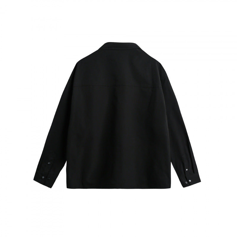 Unisex Oversize Shirt Jacket with Flap Pockets, Snap Button Placket and Carabiner Detail Fashion Glam