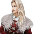Ladies' shoulder stole made of long-fiber artificial fur with dramatic shaggy collar Fashion Glam