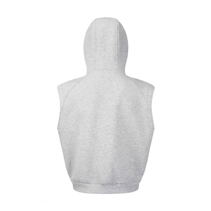 Unisex Sleeveless Hooded Vest with Full Zip and Kangaroo Pockets Fashion Glam