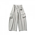 Unisex Wide Cargo Cropped Pants with High Elastic Waistband, Multiple Pockets and Drawstring Fashion Glam