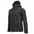 Men's Tactical Softshell Jacket with Hood, Camouflage Pattern and Multiple Zipper Pockets Fashion Glam