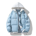 Women's short quilted jacket with contrasting fleece hood and drawstring Fashion Glam