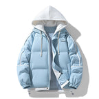 Women's short quilted jacket with contrasting fleece hood and drawstring Fashion Glam