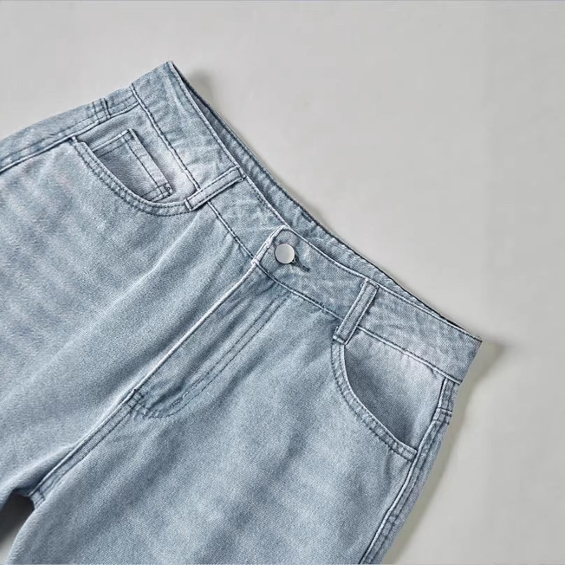 Women's wide high-waist jeans pants in palazzo style Fashion Glam