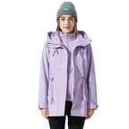 Women's Water-Repellent Fitted Parka Jacket with Hood and Drawstring Fashion Glam