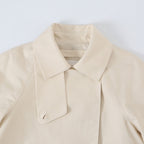 Women's short-cut trench jacket with asymmetric button placket and shirt collar Fashion Glam