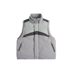 Unisex Lightweight Padded Stand-Up Collar Vest in Boxy Cut with Zipper Pockets Fashion Glam