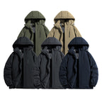 Men's Technical Quilted Parka with Hood, Thermo Insulation and Chest Zip Pocket Fashion Glam