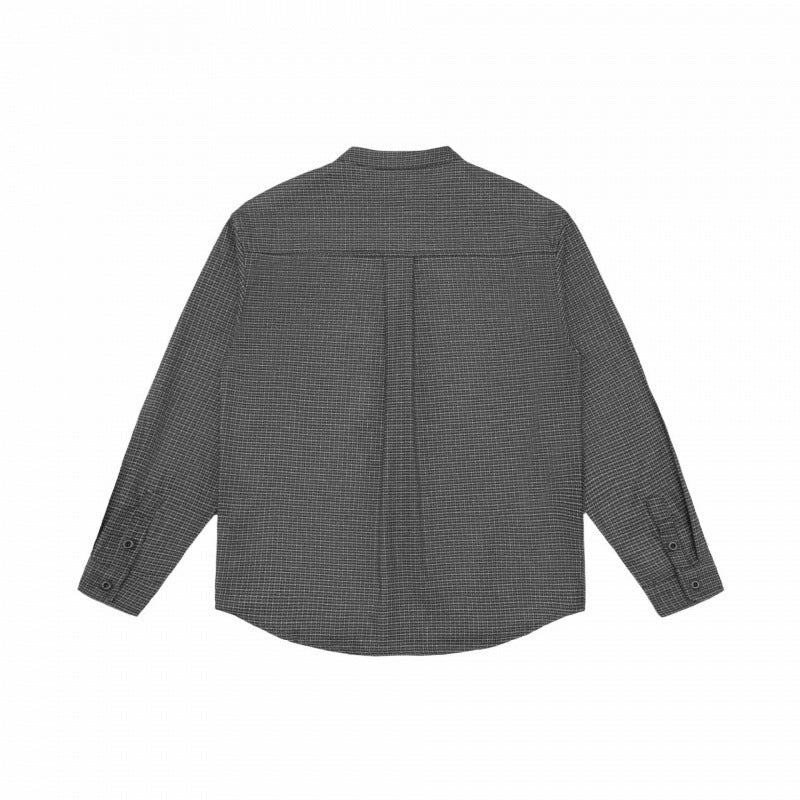 Men's overshirt jacket with stand-up collar, houndstooth pattern and rounded hem Fashion Glam
