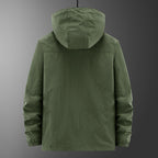 Men's Lightweight Outdoor Field Jacket with Hood, four patch pockets and concealed zipper Fashion Glam