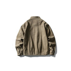 Men's Lightweight Worker Jacket made of Stonewashed Cotton Blend with Stand Collar Fashion Glam