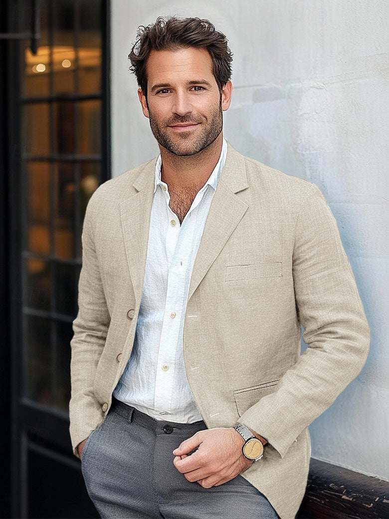 Men's Casual Linen Blazer Fashion Glam