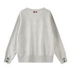 Unisex Oversize V‑Neck Knitted Cardigan with Button Placket and Side Press Buttons Fashion Glam