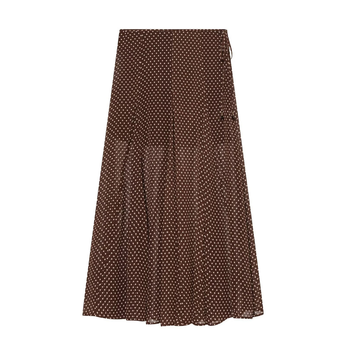 Women's wrap midi skirt made of flowing viscose look with polka dot print Fashion Glam