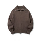 Unisex Ribbed Zip Cardigan with Stand-Up Collar, Raglan Sleeves and Two-Way Zipper Fashion Glam