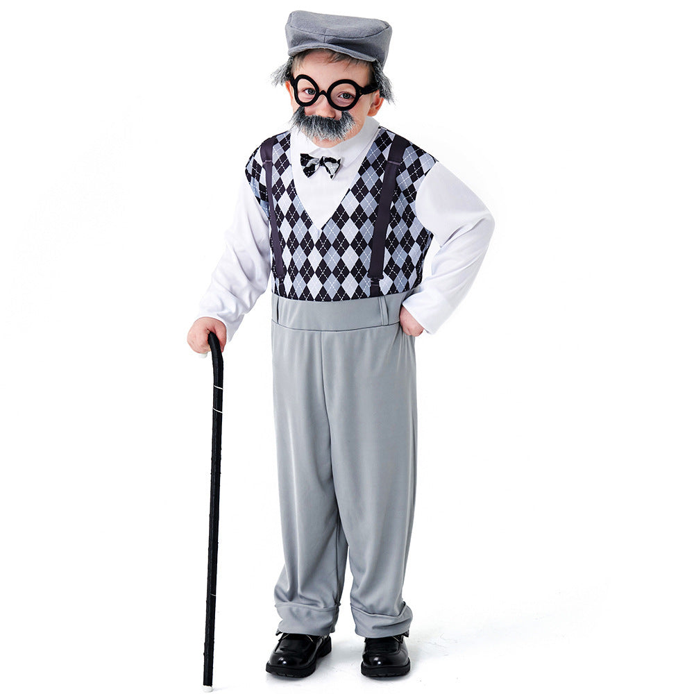 Men's carnival costume as a stylish grandfather with characteristic accessories Fashion Glam