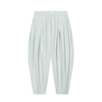 Women's High-Waisted Pleated Harem Pants with Tucks and Tapered Leg Fashion Glam