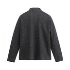 Unisex Boxy Polo Sweater made of wool blend with Henley button placket and straight hem Fashion Glam
