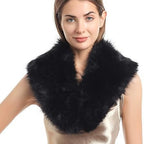 Women's Removable Faux Fur Stole with Voluminous Shawl Collar Fashion Glam