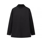 Women's Oversize Relax Blazer with Dropped Lapel and Patch Paspel Pockets Fashion Glam