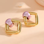 Women modern earrings with asymmetrical design Fashion Glam