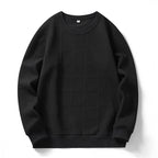Men's finely structured round neck knitted pullover with check pattern and casual cut Fashion Glam