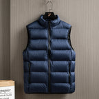 Men's Lightweight Thermal Quilted Vest with High Stand-Up Collar and Zipper Pockets Fashion Glam