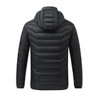 Men's Heated Puffer Jacket with Multi-Zone Heating System and Hood Fashion Glam