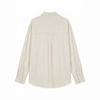 Men's Lightweight Oversized Linen Shirt with Kent Collar and Rounded Hem Fashion Glam