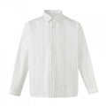 Men's Lightweight Linen Blend Shirt with Fine Stripes and Kent Collar Fashion Glam