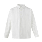 Men's Lightweight Linen Blend Shirt with Fine Stripes and Kent Collar Fashion Glam