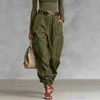 Women's cargo pants with elastic waistband and practical pockets Fashion Glam