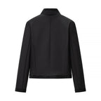 Ladies short blazer in marshal style with stand-up collar and decorative braid trim Fashion Glam