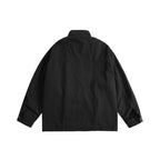 Unisex Boxy Utility Jacket with High Stand Collar, Full Zip and Drawstring Fashion Glam