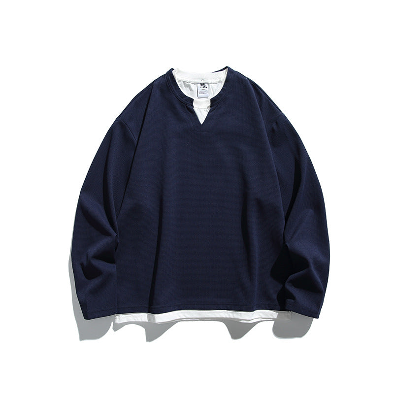 Unisex Oversize-Layering-Sweatshirt with V-insert and visible inner layer Fashion Glam