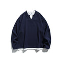 Unisex Oversize-Layering-Sweatshirt with V-insert and visible inner layer Fashion Glam