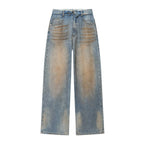 Women’s high-waisted jeans with wide leg and used wash Fashion Glam