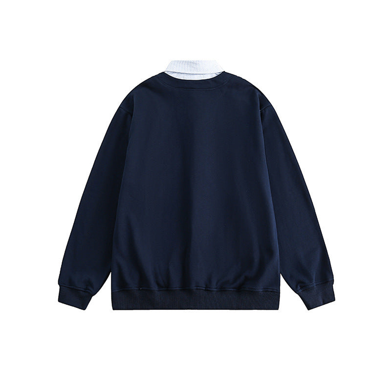 Men's oversized knit cardigan in sweatshirt style with V-neck and button placket Fashion Glam