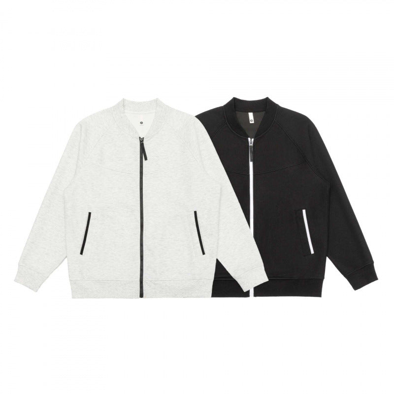 Unisex leisure bomber jacket in boxy cut with contrast zipper Fashion Glam