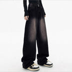 Women's High-Waisted Baggy Jeans made of Denim with Extra Wide Leg and Used-Fade Fashion Glam