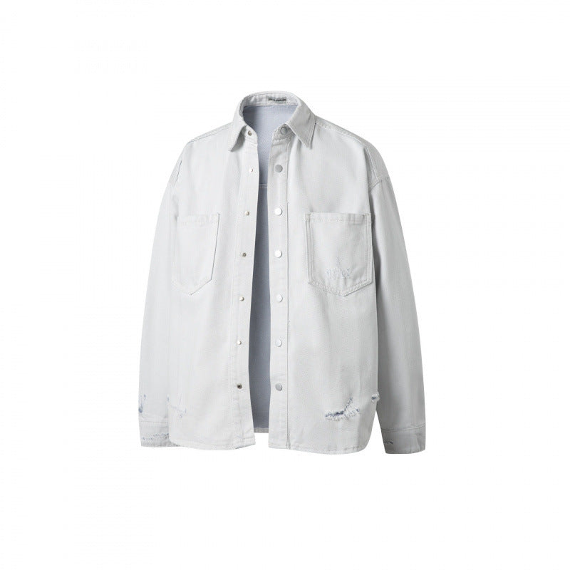 Unisex Oversize Denim Shirt Jacket in Vintage Look Fashion Glam