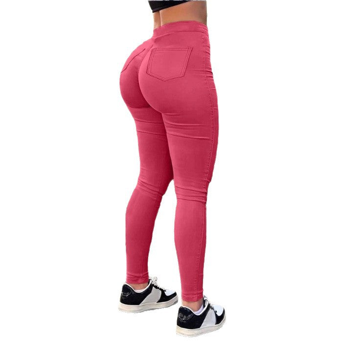 Women High-waisted Thermo-Sculpting Skinny Jeans with Fleece Lining and Shaping Stretch Band Fashion Glam