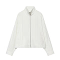 Women's Boxy Zip Jacket made of technical stretch with stand-up collar Fashion Glam
