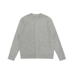 Unisex Short-cut Braid Knit Cardigan with Round Neck and Pearlescent Buttons Fashion Glam
