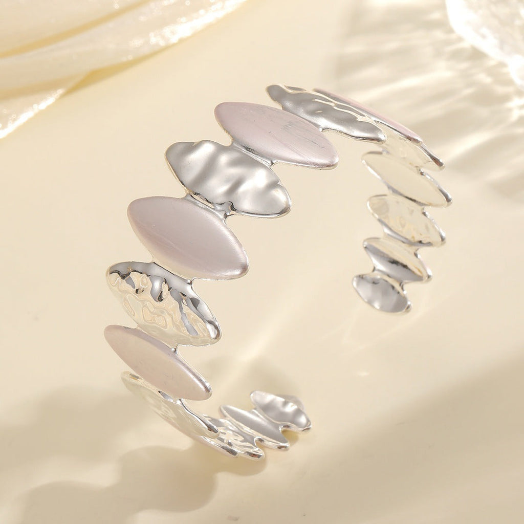 Women Open Bangle with Unique Textured Design Fashion Glam