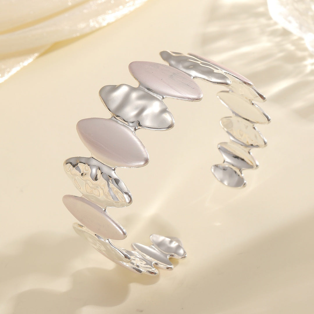 Women Open Bangle with Unique Textured Design Fashion Glam