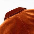 Women's short-cut velvet jacket in blouson style with flap pockets and decorative button placket Fashion Glam