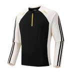 Men's Breathable Long Sleeve Training Shirt with Short Zipper and Raglan Sleeves Fashion Glam