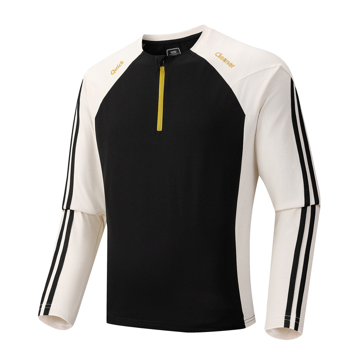 Men's Breathable Long Sleeve Training Shirt with Short Zipper and Raglan Sleeves Fashion Glam